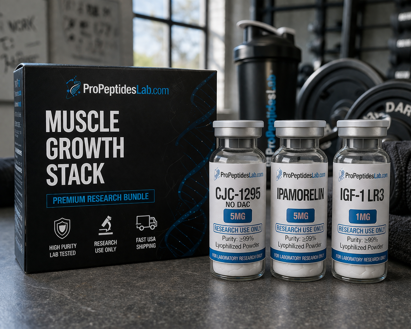 Muscle Growth Stack Muscle Growth Peptide Stack | CJC-1295 + Ipamorelin + IGF-1 LR3 | USA